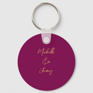 Wine & Gold Colours Professional Trendy Modern Key Ring