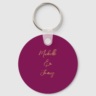 Wine & Gold Colours Professional Trendy Modern Key Ring