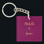 Wine & Gold Colours Professional Trendy Modern Key Ring<br><div class="desc">Represent yourself with this modern,  elegant design. This template can be customised to meet all professional occupations.</div>