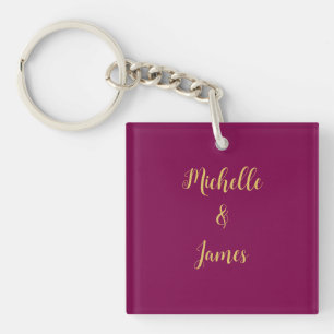 Wine & Gold Colours Professional Trendy Modern Key Ring