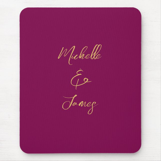 Wine & Gold Colours Professional Trendy Modern Mouse Mat (Front)