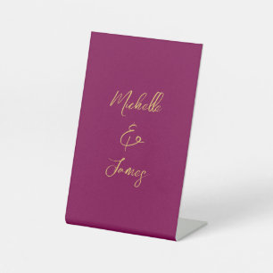 Wine & Gold Colours Professional Trendy Modern Pedestal Sign