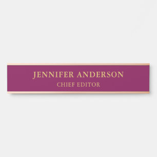 Wine Gold Colours Professional Trendy Modern Plain Door Sign