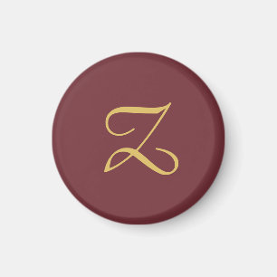 Wine Gold Monogram Professional Trendy Modern Magnet