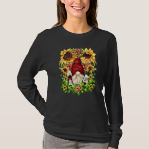 Wine Grandpa Gnome For Women Cute Sunflower Wine T-Shirt