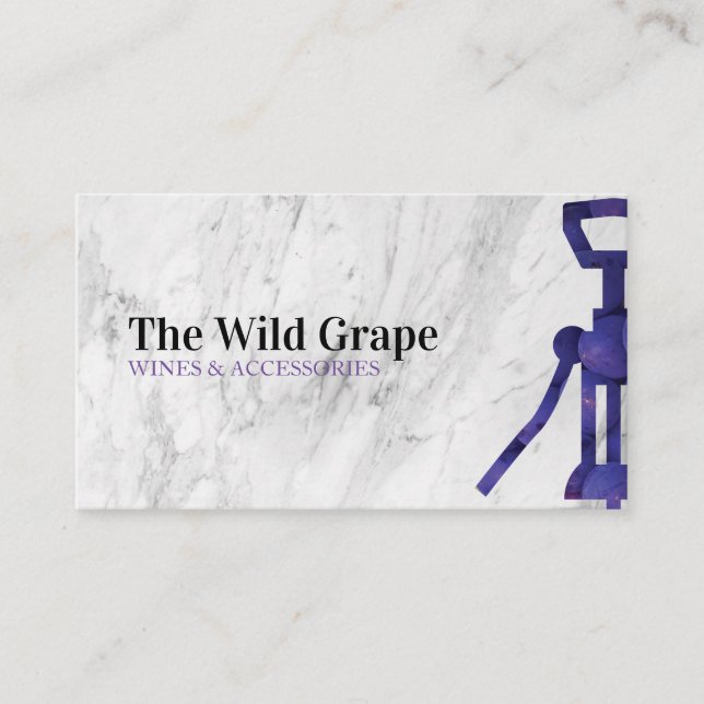 Wine Grape Corkscrew | Sommelier Business Card (Front)