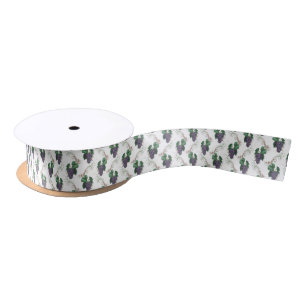Wine grape pattern fruit ribbon satin ribbon