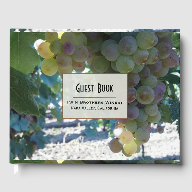 Wine Grape Vines Custom Guest Book (Front)