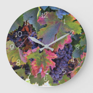 Wine Grape Vineyard Harvest Fall Colours Clock