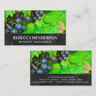 Wine Grapes and Leaves Business Card