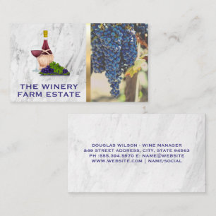 Wine Grapes Barrell   Bottle of Wine Business Card
