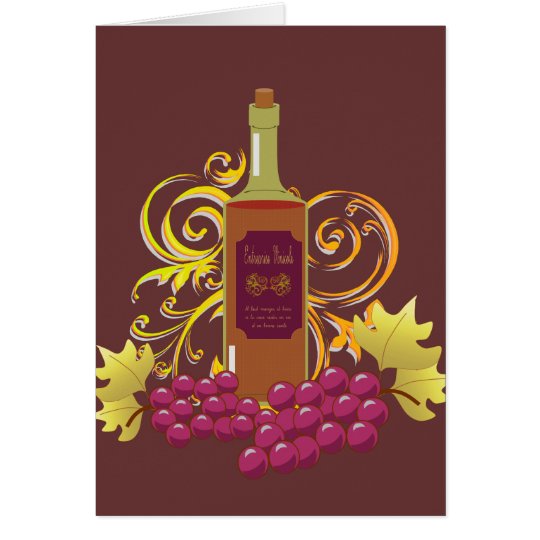 Wine & Grapes Blank Notecard