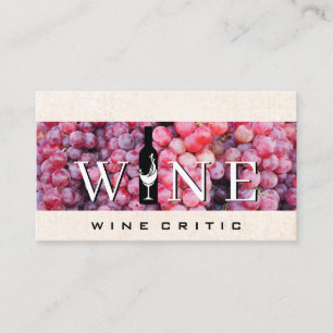 Wine   Grapes   Bottle and Glass Business Card