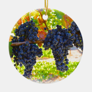 Wine grapes ceramic tree decoration
