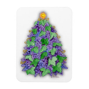 Wine Grapes Christmas Tree Magnet