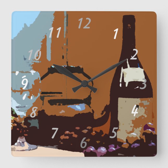 Wine Grapes Elegant Modern Kitchen Clocks (Front)