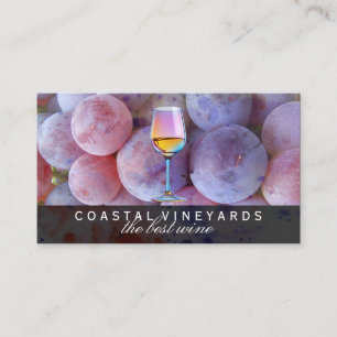 Wine Grapes   Glass with Wine Business Card