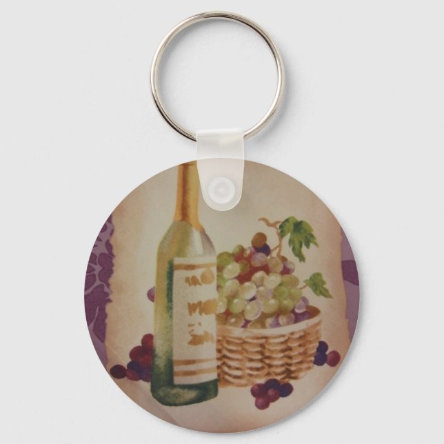 Wine & Grapes Key Ring (Front)