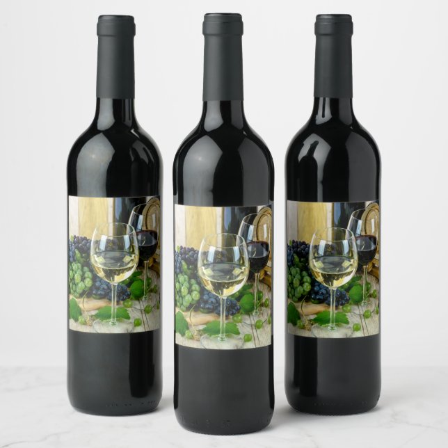 Wine Grapes Label (Bottles)