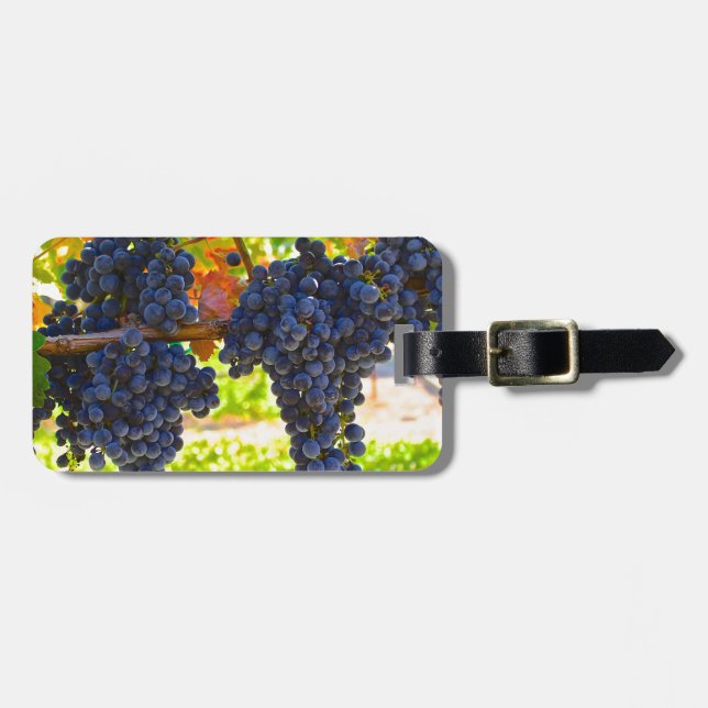 Wine grapes luggage tag (Front Horizontal)