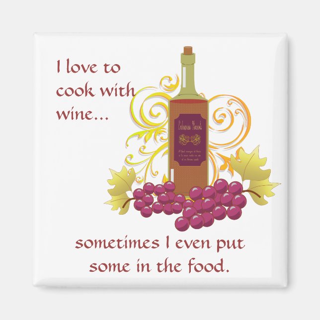 Wine & Grapes Magnet (Front)