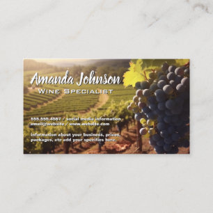 Wine Grapes on the Vine   Vineyard Business Card