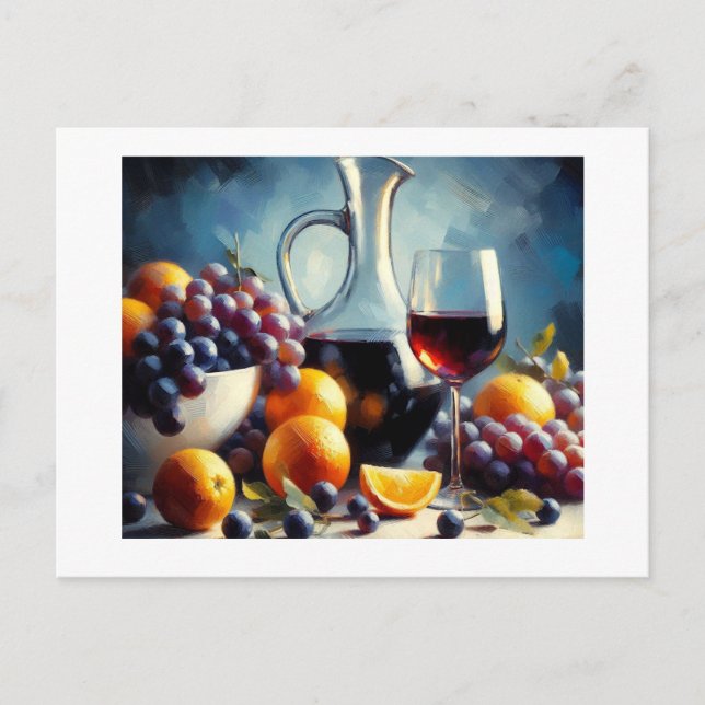 Wine Grapes Oranges,  Postcard (Front)