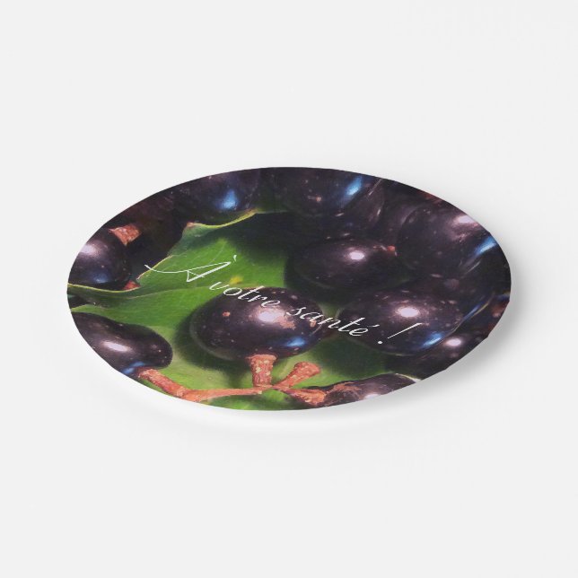 Wine Grapes Paper Plate (Angled)