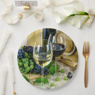 Wine Grapes Paper Plate