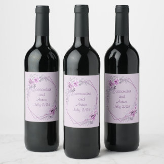 Wine Grapes Personalized Flowers Purple Label