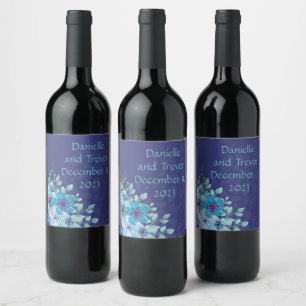 Wine Grapes Personalized Flowers Red White Blue Label