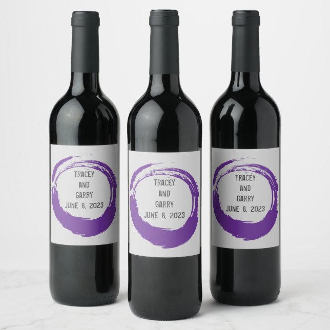 Wine Grapes Personalized Flowers Red White Label (Bottles)
