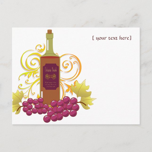 Wine & Grapes Postcard (Front)