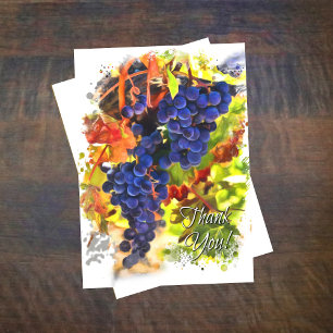 Wine Grapes Pretty Fun Thank You Cards