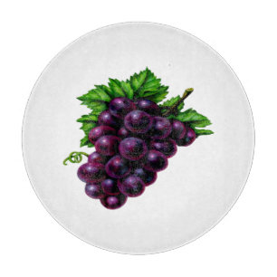 Wine Grapes Purple Glass Cutting Board