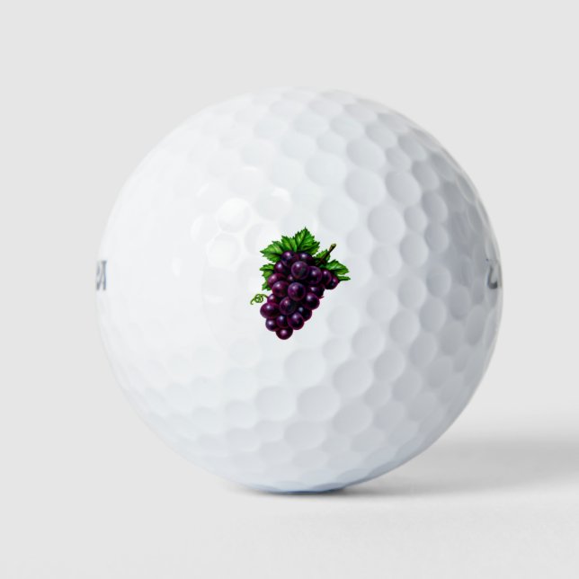 Wine Grapes Purple Golf Balls (Front)