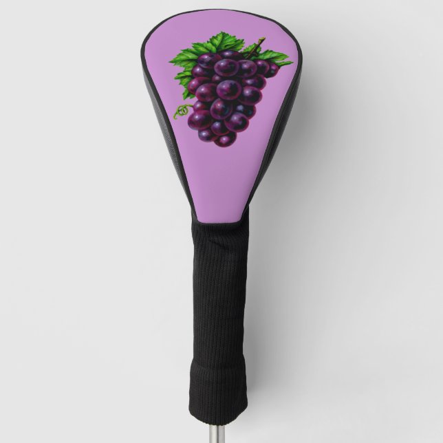 Wine Grapes Purple Golf Head Cover (Front)