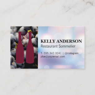Wine Grapes Restaurant Catering Logo Business Card