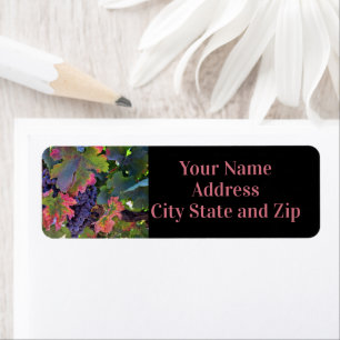 Wine Grapes Return Address Labels Custom