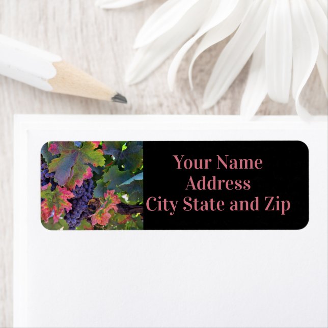 Wine Grapes Return Address Labels Custom (Insitu)
