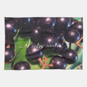 Wine Grapes Tea Towel