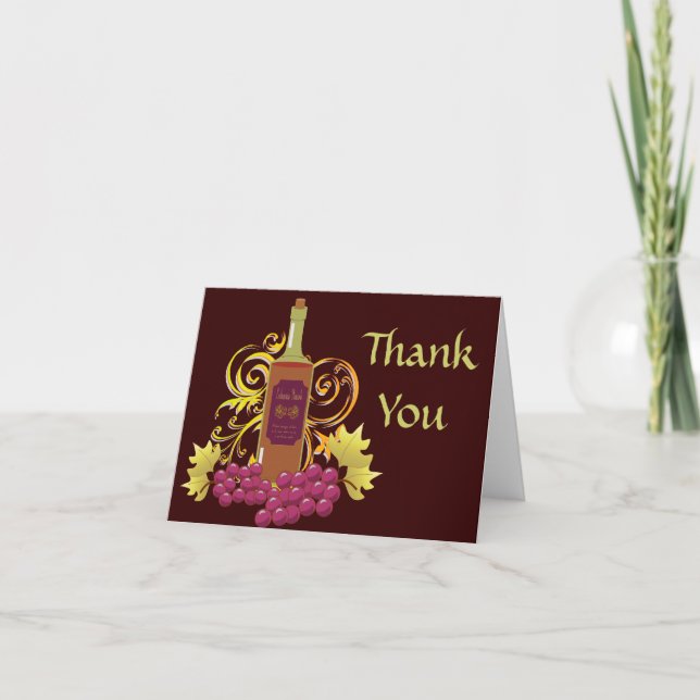 Wine & Grapes Thank You Card (Front)