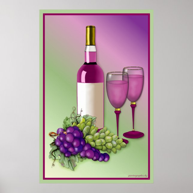 Wine & Grapes Toast Poster (Front)