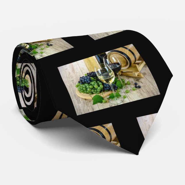 Wine Grapes Tuscan Vintage Wine Lovers Tie (Rolled)