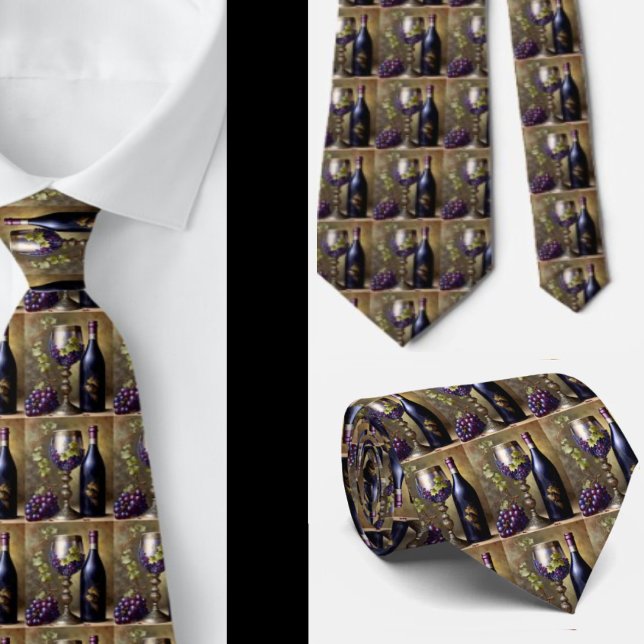 Wine Grapes Tuscan Vintage Wine Lovers Tie (Creator Uploaded)