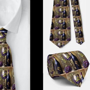 Wine Grapes Tuscan Vintage Wine Lovers Tie