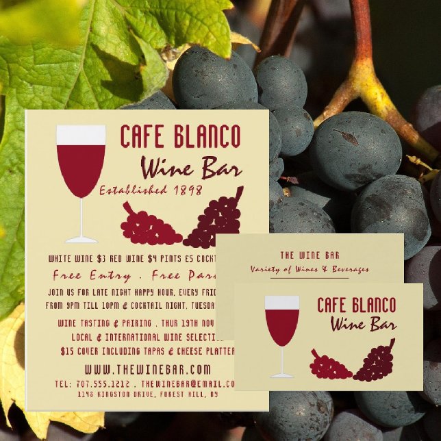 Wine & Grapes, Wine Bar/Winery Business Card (Creator Uploaded)