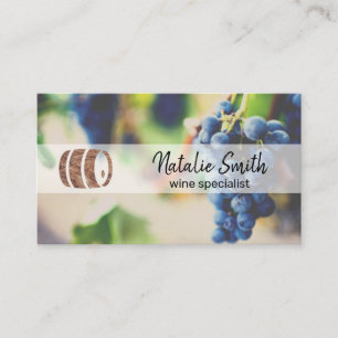 Wine Grapes   Wine Barrel Business Card