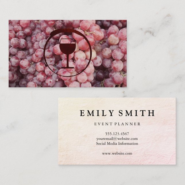 Wine Grapes | Winery Logo Business Card (Front/Back)