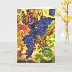 Wine Grapes with Harvest Autumn Colours Thank You Card